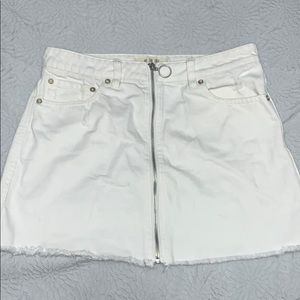 White Free People skirt with silver ring